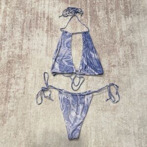 naked wardrobe Light Lavender Marble Two-Piece Swim Set